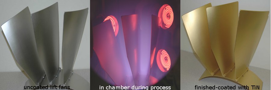 Lift fans before during after coating